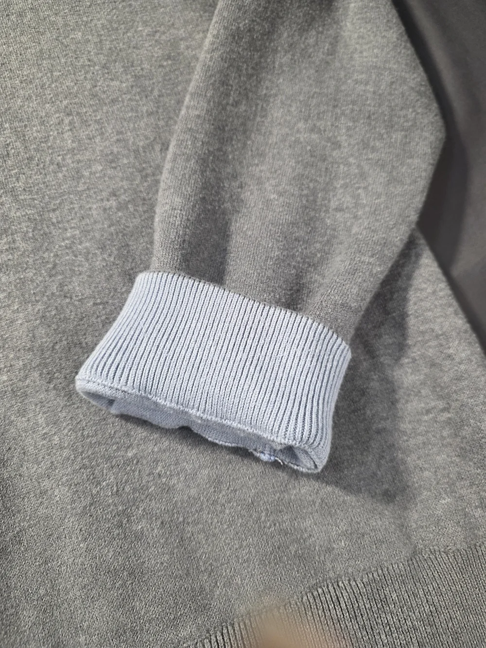 sundance Men's Reversible 1/4 Zip Pullover Sweater - Heather Gray/Light Blue